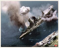 Jul.24,1945 Battleship-carrier "Ise" under air attack at kurahashi-Is Kure..jpg