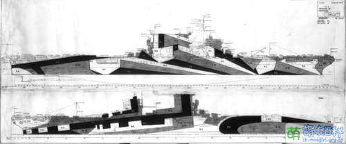 Camouflage Measure 32 Design 11A for USS Saratoga (CV-3) 1944.png