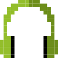 Green Headphone icon ( Pixel Art Style ).svg