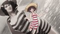 Yukari(GUP) Wears A Red And White Stripes Swimsuit.jpg