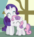 166391 - animated nuzzle rarity sisters Sweetie Belle.gif